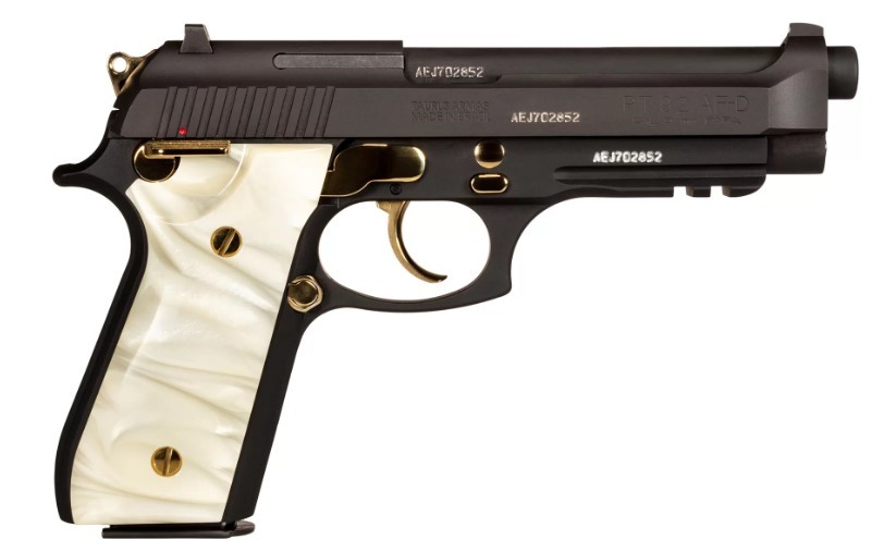 TAUR PT-92 9MM BLK/GOLD PRL 17 - 556 Black Friday Promotion